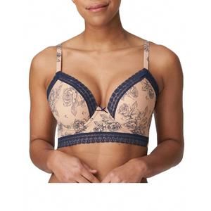 NEW TWIST matama padded longline bra in light tan